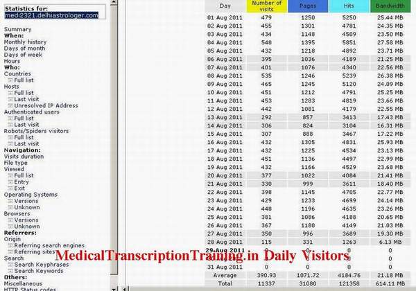 MedicalTranscriptionTraining Per Day Visitors